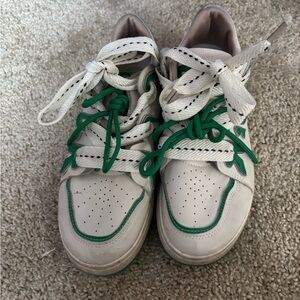Kids White and Green Sneakers